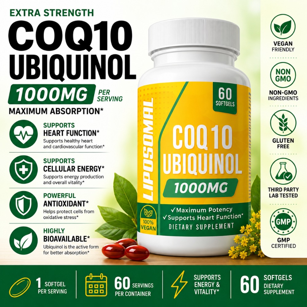 Coq10 Ubiquinol Softgel - CoQ10 Убихинол 1000 мг, веганские мягкие