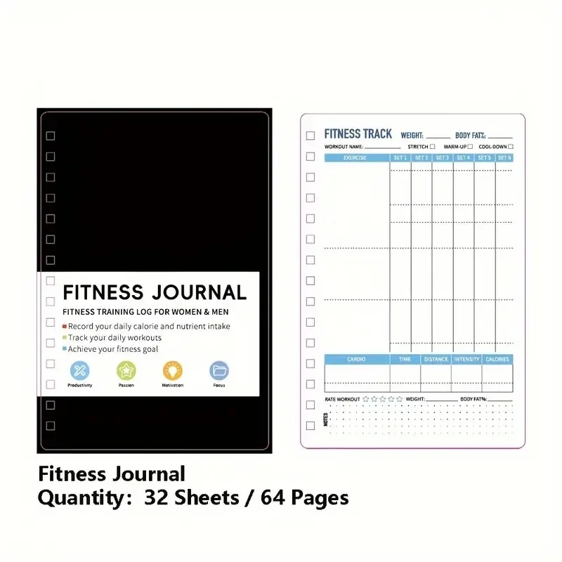 Спиральный блокнот для ежеднев – обзор и цена Fitness Nutrition Journal