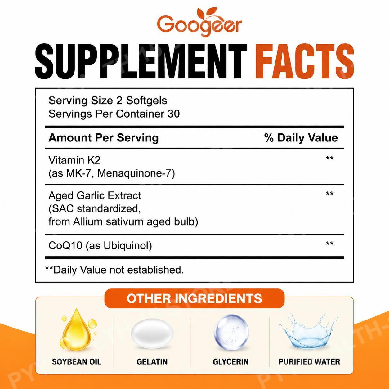 Googeer Aged Odorless Garlic S – обзор и цена Coq10 Ubiquinol Softgel